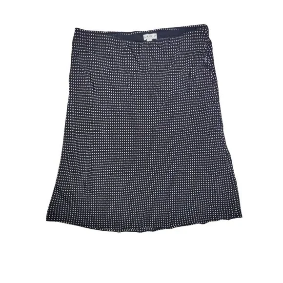 Ava & Viv Black Ivory Polka Dot Knee Length Pull On Skirt 1X NWOT - Picture 2 of 5